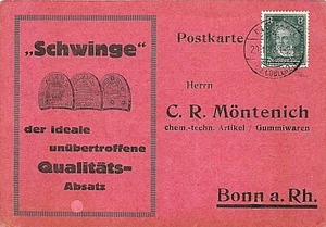 POSTCARD/COVER - GERMANY - ADVERT - MONTENICH - BONN - SHOE HEELS -1928 - Picture 1 of 2
