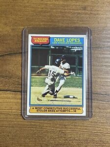 Davey Lopes Signed 1976 Topps Record Breaker Dodgers Auto