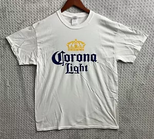 CAMISETA CORONA LIGHT HOMBRE GRANDE L -BLANCA - MANGA CORTA VINTAGE CUELLO REDONDO - Imagen 1 de 5
