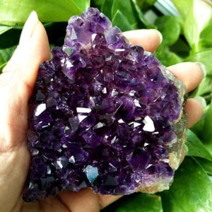 100-150g Large Natural Amethyst Cluster Quartz Crystal Druzy Geode Healing Stone - Picture 1 of 12