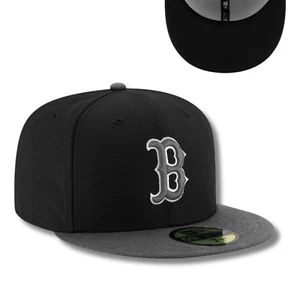 Boston Red Sox BOS MLB Auténtica New Era 59FIFTY Gorra Ajustada - Negra Gris - Imagen 1 de 2