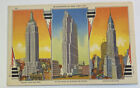 Vintage Postcard ~ Skyscrapers of NYC Empire, Chrysler, RCA ~ New York City NY