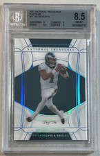 Jalen Hurts 1/1 2021 National Treasures Platinum Acetate Base #71 BGS 8.5 Eagles