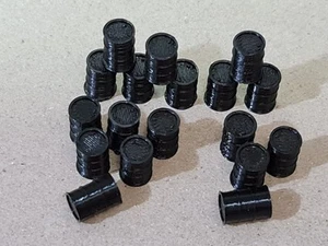 Nuevos cañones de tambor de aceite negro calibre OO HO 1:76 modelos a escala tren ferrocarril paquete de 18 - Imagen 1 de 2