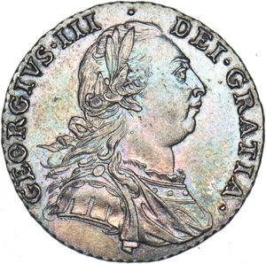 1787 Schilling - Georg III Britische Silbermünze - sehr schön - Bild 1 von 2