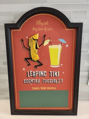 Letrero de bar de pizarra especial de cócteles Tiki saltando vintage decoración de salón retro Foto 1 de 4