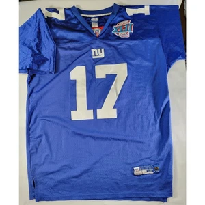 NY Giants Super Bowl XLII #17 Plaxico Burress Home Jersey Sz 56 Authentic Reebok - Picture 1 of 7