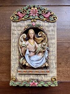 Weihnachtsengel & Jesuskind Kardinal Vögel Urlaub Ausstellungsstück hängt an der Wand - Bild 1 von 21