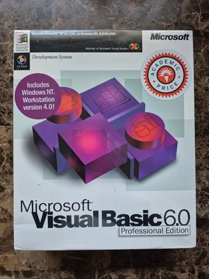 NEW SEALED Microsoft Visual Basic 6.0 Professional Pro 6 203-00506 RETAIL BOX - Image 1 of 4