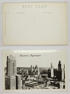 Vintage RPPC Innenstadt Wolkenkratzer Danville IL Stadtbild Luftbild Postkarte - Bild 1 von 1