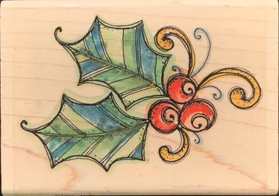 Whipper Snapper Christmas Holly Rubber Stamp - Image 1 of 4
