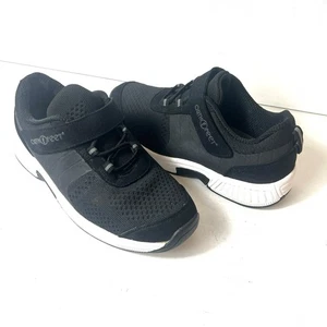 OrthoFeet Bio Fit Walker Shoes Sneaker Snap Black Fabric Womens Sz 7.5 B Low Top - Picture 1 of 11