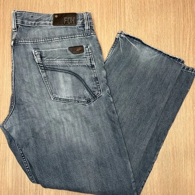 VTG Fox Racing Jeans Mens 36x32 Blue Denim Duster Relaxed Straight Grunge Y2K - Image 1 of 4