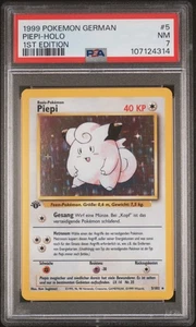 Piepi - Holo Clefairy Pokémon German 1999 #5 PSA 7 Base Set Foil 1st Edition - Picture 1 of 2