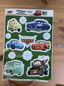 Disney Pixar Cars 2006 Decalcomanie per Finestre Statiche Set 10 Pezzi Saetta McQueen - Foto 1 di 3