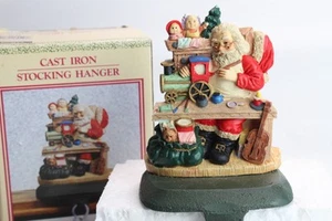 Gusseisen Strumpfhalter Hänger Weihnachtsfuß Weihnachtsmalerei Vintage Selten Neu - Bild 1 von 16