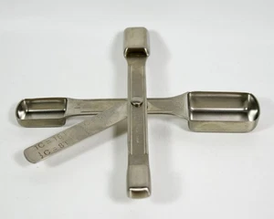 AMCO 18/8 Stainless Steel Precise Leveling Measuring Spoons Square 8506 - Picture 1 of 4