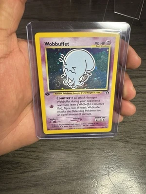 Pokémon TCG Wobbuffet Neo Discovery 1st Edition Holo SWIRL MP / LP - Image 1 of 2