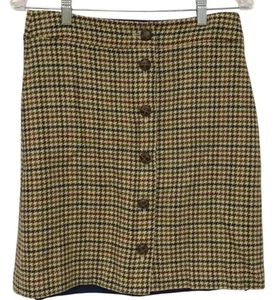 Talbots A Line Mini Skirt Multicolor Womens 2 Button Closure Houndstooth Pattern - Picture 1 of 8