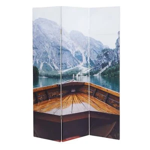 B-Ware Foto-Paravent MCW-A83, Raumteiler Trennwand Sichtschutz,180x121cm Boot - Bild 1 von 7