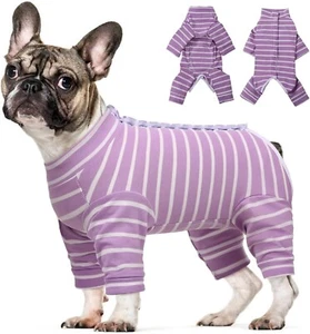 Kuoser Dog Recovery Suit Puppy Long Sleeve Bodysuit Surgery Shirt Purple Size S - Picture 1 of 7