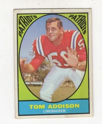 1967 TOPPS FOOTBALL TOM ADDISON BOSTON PATRIOTS #5 - Image 1 of 2