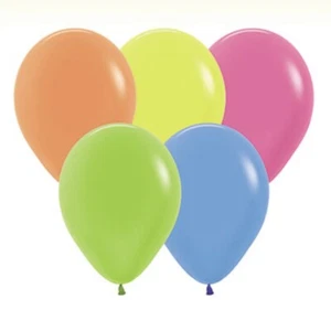 40 NEON Assorted Color 12" Glow in Black Light Highlighter Party Latex Balloons - Picture 1 of 1