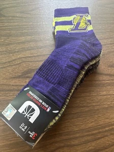 Official NBA 3 Pair QuarterCut Socks LA LAKERS Logo Socks New NWT Mens Size 6-12 - Picture 1 of 6