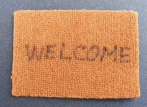 1:12 Scale Fabric Welcome Door Hall Mat Tumdee Dolls House Miniature Carpet - Imagen 1 de 1