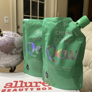 2 Dew Of The Gods Qew Cucumber + Collagen Vitamin Salt Scrub - 7.05 oz (A1) - Picture 1 of 6