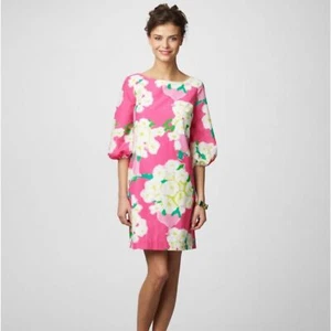 Lilly Pulitzer Cindy Hotty rosa Blumen Reißverschluss Minikleid Resort Boho Urlaub Gr. 12 - Bild 1 von 9