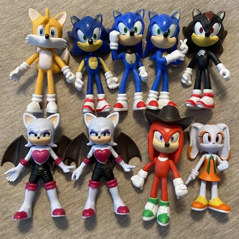 Lot Of 9 4” KO Sonic Figure No Brand Bootleg w/ Paint Scuffs Rouge Cream Cover