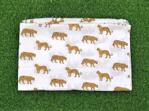Tiger Print Handmade Cotton Fabric, Indian Soft Cotton Fabric By The Yard - Picture 1 of 2