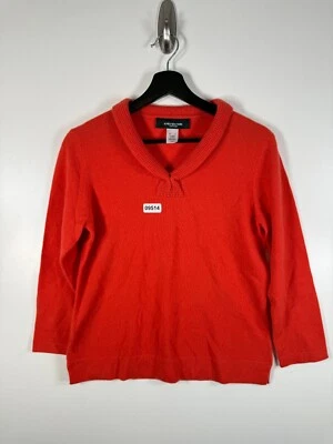 Suéter Jones New York para mujer tejido de cachemir rojo naranja talla S 18,5x22,5 Foto 1 de 4
