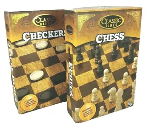 New~Board Games Chess and Checkers 2 Classic Games Great Gift Family Game Night - Picture 1 of 2