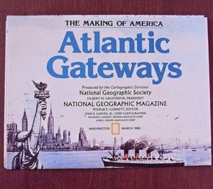 National Geographic March 1983 Map The Making Of America Atlantic Gateways - Picture 1 of 1