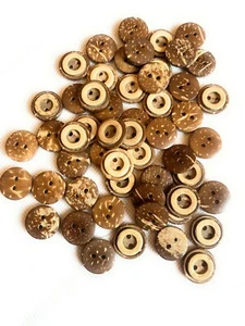 15mm Natural Round Coconut Buttons Shell Scrapbooking Knitting Cards Crafts  - Picture 1 of 11