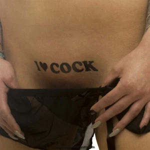 5 x I ❤ COCK - Inscripción de tatuaje en negro - Temporary Fetish Fun Tattoo (5)