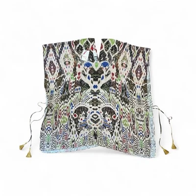 Nuevo con etiquetas Poncho Love by Lotta Stensson Tribal Lados Abiertos con Borlas - Talla Única Foto 1 de 4