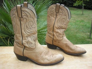 LAREDO Cowboystiefel, Westernstiefel, Gr. 45, Echtleder, antik beige, USA ! - Bild 1 von 4