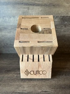 CUTCO 13-Slot Knife Block Only Honey Oak Finish Made In USA Good Clean Condition - Picture 1 of 10
