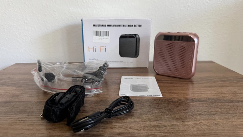 Amplificador de pretina Hi Fi con batería de litio 8w 3 pulgadas Woofer bajo oro rosa Foto 1 de 4