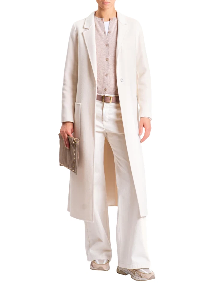 Vicolo cappotto lungo misto lana panna - Immagine 1 di 3