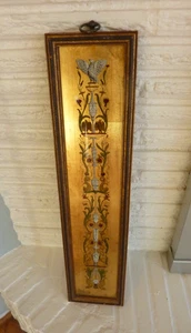 Quadro vintage Sungott Art Studios NY neoclassico dipinto al rovescio lamina oro - Foto 1 di 9