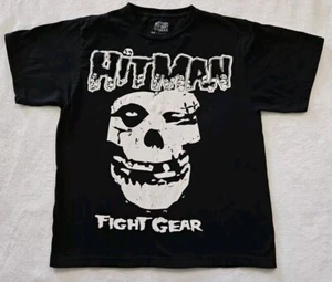 Boys Size Medium Hitman Fight Gear Short Sleeve T-Shirt Y2K Skull SZ 10/12 - Picture 1 of 4
