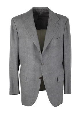 Kiton Gray Checked Sport Coat Size 50 / 40R U.S. In Silk Cashmere Jacket New ... - Image 1 of 4