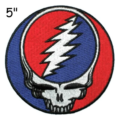 C&D Grateful Dead 5" Steal Your Face Patch Album Logo Rock Band Iron On Applique