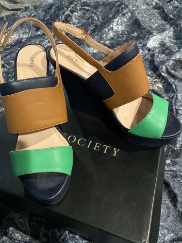 ADIDAS Sandali donna SOLE SOCIETY Joan multicolore colorblock ~ taglia 8 5