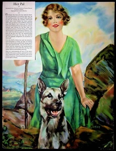 Frederic Duncan Calendario Arte 12x15 Her Pal Perro Dowco Grabado Louis Dow Co. - Imagen 1 de 3