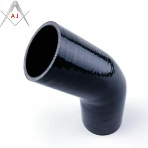Mangueras acoplador intercooler silicona codo 48 mm a 48 mm ID 45 grados 1,9"" negras - Imagen 1 de 4